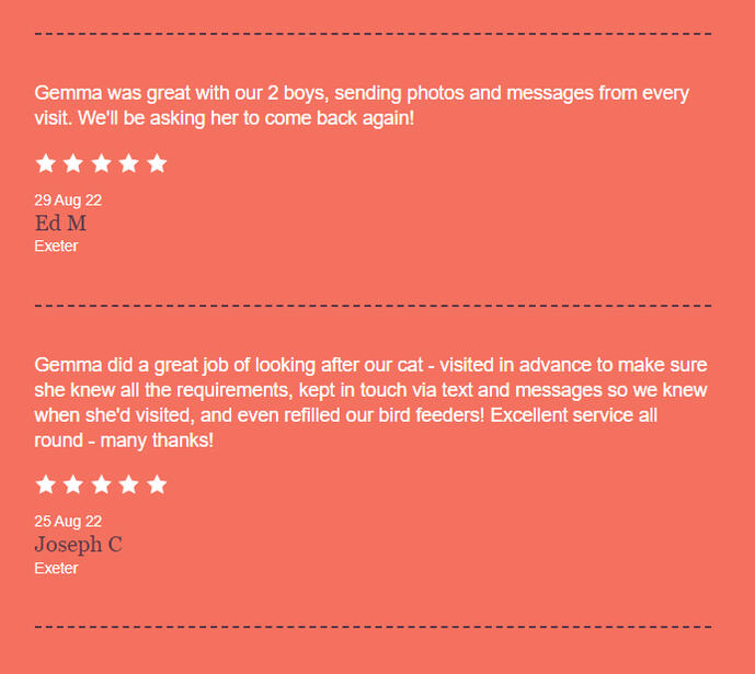 Example reviews